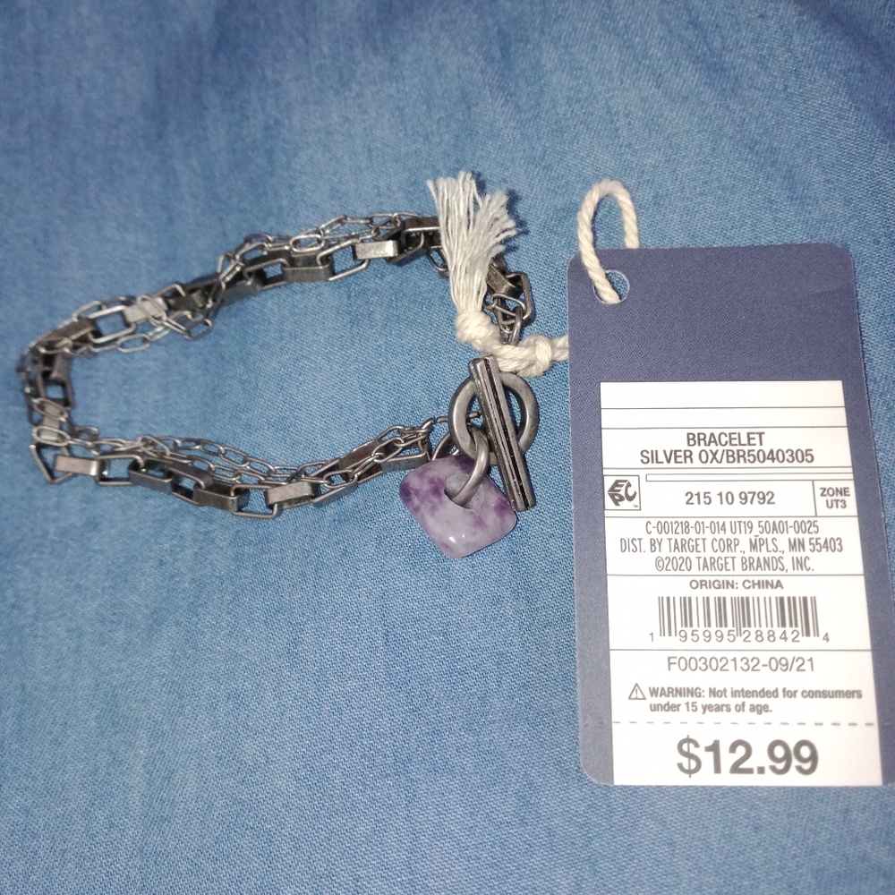 Universal Thread Bracelet purple bead